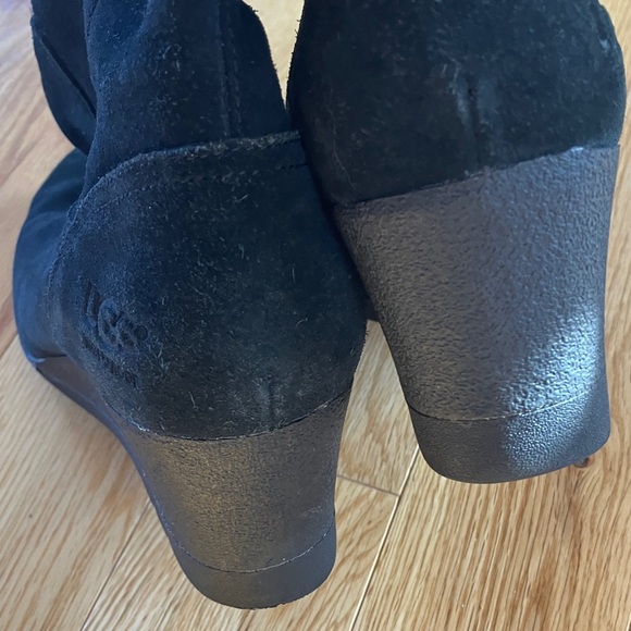 UGG Black Suede Wedges High Boots - Picture 6 of 8